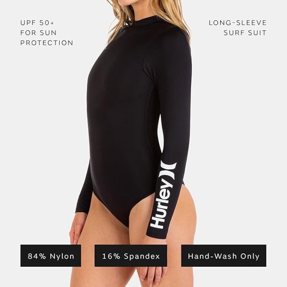 Womens Hurley OAO Long Sleeve Retro Surf Suit- XS